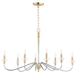 Clarion 8-Light Chandelier in Polished Chrome with Satin Brass