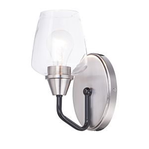  Goblet Wall Sconce in Black and Satin Nickel
