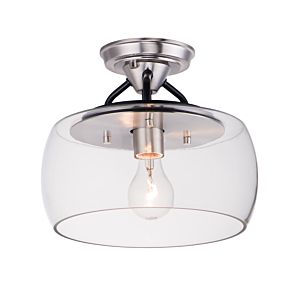 Maxim Goblet Ceiling Light in Black and Satin Nickel