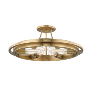 Hudson Valley Chambers 6 Light Ceiling Light in Aged Brass