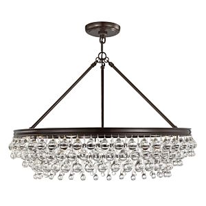 Crystorama Calypso 20 Inch Chandelier in Vibrant Bronze with Clear Glass Drops Crystals