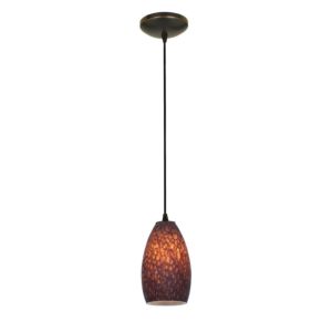 Champagne Brown Stone Corded Pendant Light