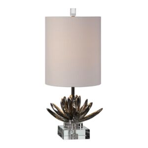 Silver Lotus 1-Light Accent Lamp in Metallic Silver