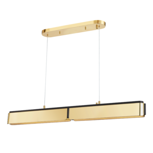 Hudson Valley Tribeca Kitchen Island Light in Aged Brass and Black