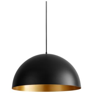 Lucci 1-Light LED Pendant in Black W with Industrial Brass