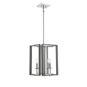 Savoy House Champlin 4 Light Pendant in Gray with Polished Nickel Accents