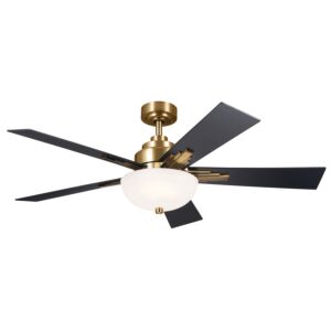 Vinea 1-Light 52" Ceiling Fan in Brushed Natural Brass