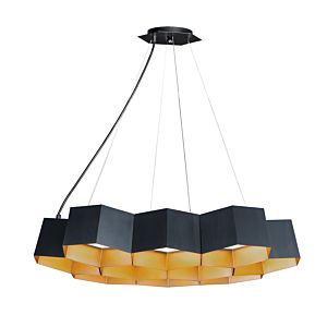  Honeycomb Pendant Light in Black and Gold