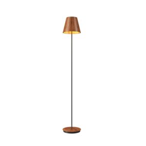 Conical 1-Light Floor Lamp in Imbuia