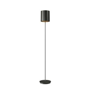 Cylindrical 1-Light Floor Lamp in Charcoal