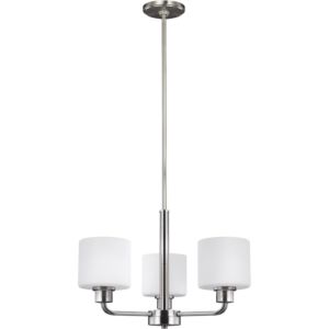 Sea Gull Canfield 3 Light Chandelier in Brushed Nickel