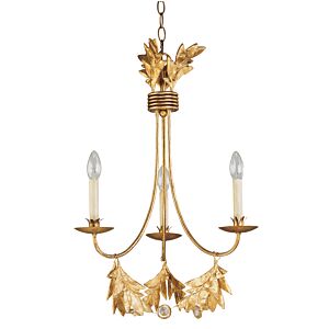 Sweet Olive 3-Light Mini Chandelier in Distressed Gold