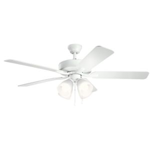 Kichler Basics Pro Premier 4 Light 52 Inch Indoor Ceiling Fan in Matte White