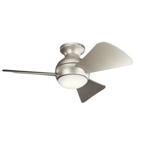 Kichler Sola 34 Inch LED Flush Mount Ceiling Fan in Brushed Nickel