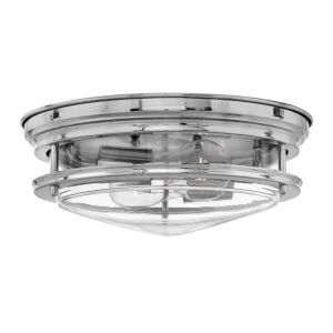 Hinkley Hadley 2-Light Flush Mount Ceiling Light In Chrome With Clear Glass