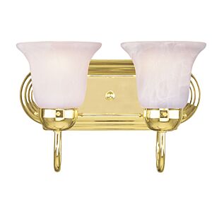 Rivera 2-Light Bathroom Vanity Light in Polished Brass