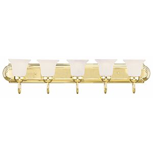 Rivera 5-Light Bathroom Vanity Light in Polished Brass