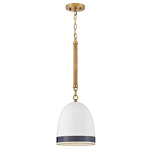 Nash 1-Light Small Pendant in Heritage Brass with Black accents