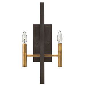 Hinkley Euclid 2-Light Wall Sconce In Spanish Bronze