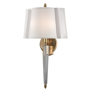 Hudson Valley Oyster Bay 2 Light 22 Inch Wall Sconce in Aged Brass