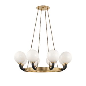  Werner Pendant Light in Aged Brass and Black