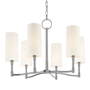 Hudson Valley Dillon 6 Light 25 Inch Chandelier in Polished Nickel