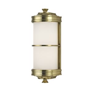 Hudson Valley Albany 5 Inch Bathroom Vanity Light in Aged Brass