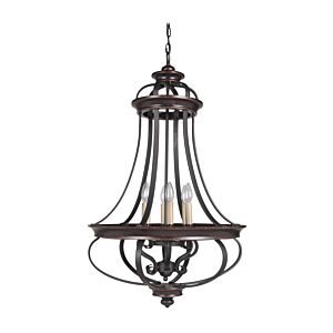 Craftmade Stafford 6 Light 23 Inch Foyer Light in Aged Bronze with Textured Black