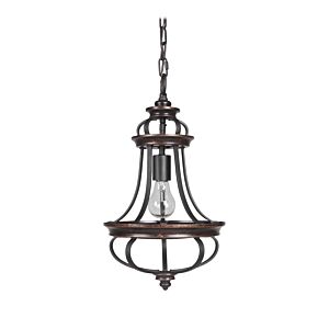 Craftmade Stafford 10" Mini Pendant in Aged Bronze with Textured Black
