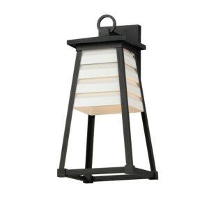Shutters 1-Light Outdoor Wall Sconce in White with Black