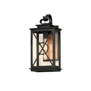 Yorktown VX 1-Light Outdoor Wall Sconce in Black with Aged Copper