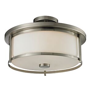 Z-Lite Savannah 3-Light Semi Flush Mount Ceiling Light In Brushed Nickel