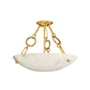 Yadira 4-Light Semi- Flush Mount Ceiling Light in Vintage Brass