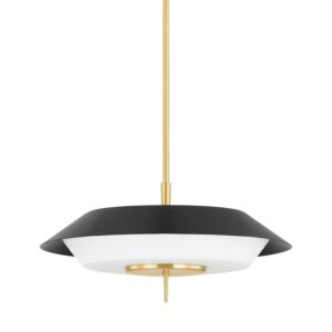 Westport 4-Light Pendant in Aged Brass with Soft Black