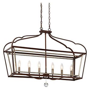 Minka Lavery Astrapia 6 Light 11 Inch Pendant Light in Dark Rubbed Sienna with Aged Silver