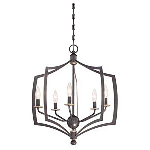 Minka Lavery Middletown 5 Light 23 Inch Transitional Chandelier in Downton Bronze with Gold Highlights