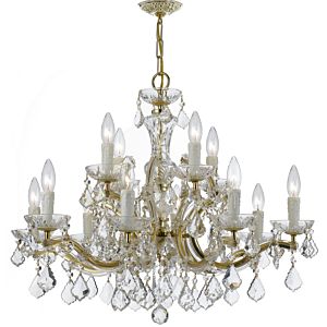 Crystorama Maria Theresa 12 Light 23 Inch Traditional Chandelier in Gold with Clear Hand Cut Crystals