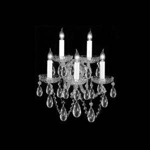 Crystorama Maria Theresa 5 Light 16 Inch Wall Sconce in Polished Chrome with Clear Spectra Crystals