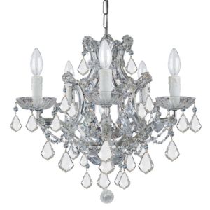 Crystorama Maria Theresa 6 Light 17 Inch Mini Chandelier in Polished Chrome with Clear Italian Crystals