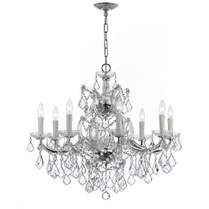 Crystorama Maria Theresa 9 Light 23 Inch Traditional Chandelier in Polished Chrome with Clear Hand Cut Crystals