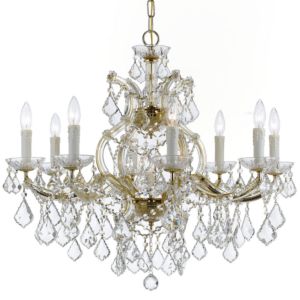 Crystorama Maria Theresa 9 Light 23 Inch Traditional Chandelier in Gold with Clear Spectra Crystals