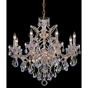 Crystorama Maria Theresa 9 Light 27 Inch Traditional Chandelier in Gold with Clear Hand Cut Crystals