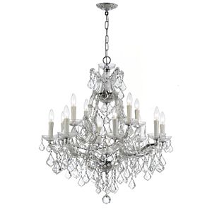 Crystorama Maria Theresa 13 Light 27 Inch Traditional Chandelier in Polished Chrome with Clear Swarovski Strass Crystals