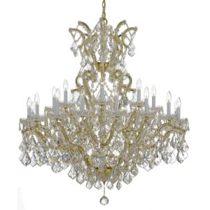 Crystorama Maria Theresa 25 Light 48 Inch Traditional Chandelier in Gold with Hand Cut Crystal Crystals