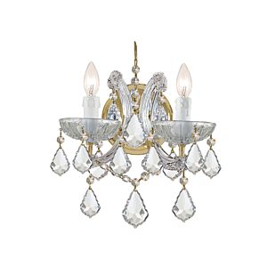 Crystorama Maria Theresa 2 Light 13 Inch Wall Sconce in Gold with Clear Swarovski Strass Crystals
