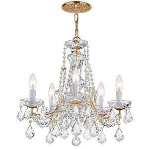 Crystorama Maria Theresa 5 Light 19 Inch Mini Chandelier in Gold with Clear Hand Cut Crystals