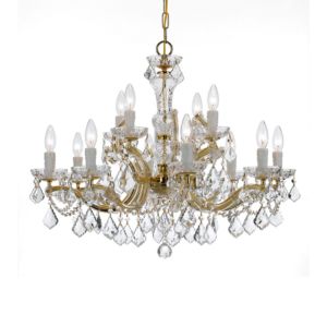 Crystorama Maria Theresa 12 Light 26 Inch Traditional Chandelier in Gold with Clear Spectra Crystals