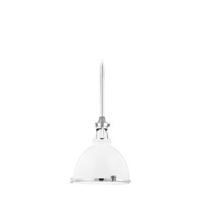 Hudson Valley Massena 21 Inch Pendant Light in White and Polished Nickel