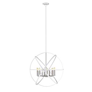 Z-Lite Cavallo 10-Light Chandelier In Hammered White With Brushed Nickel