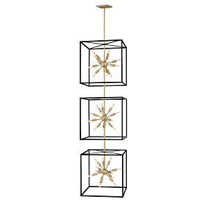 Aros by Lisa McDennon 36-Light Chandelier in Black with Warm Brass